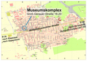 Die Lage des Museums auf dem Stadtplan